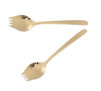 Hemobllo 2 piezas Cubiertos Spork de Acero Inoxidable con Mango Tenedor y Cuchara Multifuncional para Ensaladas Pasta y Postres Aptos para Lavavajillas Utensilios Resistentes para Uso Casa