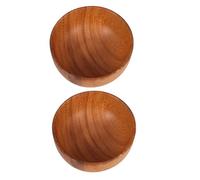 Hemobllo 2 Piezas Cuencos Redondos de Madera de Acacia Cuencos para Arroz Sopas Aperitivos y Salsas Resistentes y Versátiles para Cenas y Reuniones Familiares