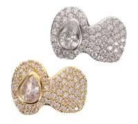 Hemobllo 2 Piezas De Brackets Dorados con Forma De De Agua Y Circonita Joyería Tapa De Dorada Parrillas para Dientes De Rapero Dientes De Hip Hop Boquillas De Hip Hop para