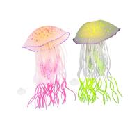 Hemobllo 2 Piezas Decoración para Acuario Medusas de Silicona Brillantes la Oscuridad Flotantes y Realistas para Peceras de Agua Dulce y Salada Ornamentos Vibrantes para Paisajes Acuáticos
