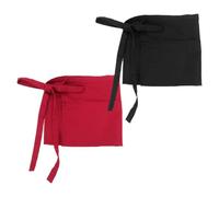 Hemobllo 2 Piezas Delantal de Cocina con Bolsillos Grandes, Delantal Ajustable de Poliéster, con Múltiples Bolsillos y Cintura de Lazo, para Camareras y Chefs en Cocina y Restaurante
