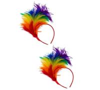 Hemobllo 2 Piezas Diadema de Plumas Tocado de Plumas de Colores Elástica Estilo Vintage y Elegante para Fiesta de Cumpleaños y Fiesta Temática de Cine