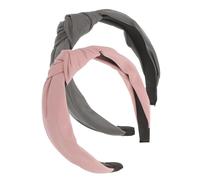 Hemobllo 2 piezas Diademas Anchas para Mujer con de PU Cuero de Unidades Rosa y Gris Accesorio de Moda Acolchado y Elástico para Diario Confortables y Flexibles para Peinados