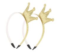 Hemobllo 2 piezas Diademas para Niñas con Coronas Doradas Brillantes Accesorios para Fiestas y Banquetes Ligeras y Duraderas Diseño Elegante para Niñas Pequeñas