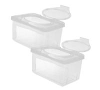 Hemobllo 2 piezas Dispensador de Toallitas Recargable Caja Portátil Resistente y Hermética Organizador Multiuso para Baño Cocina y Habitación Capacidad