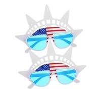 Hemobllo 2 Piezas Gafas de Fiesta Patrióticas Unidades Diseño Bandera Americana Rojo Blanco Azul con Estatua Divertidas y Ligeras para Celebraciones de Julio al Aire