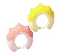 Hemobllo 2 piezas Gorro de Ducha para Bebés Sombrero de Plástico para Ojos y Oídos de Coral Rosa y para Baños Divertidos y Infantil