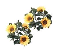 Hemobllo 2 Piezas Guirnalda De Velas De Candelabro Coronas De Granja para Interiores Guirnalda Rústica De Decoración De Candelabros De Girasol De Verano Paño