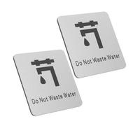 Hemobllo 2 piezas Letrero Autoadhesivo de de Agua Señal de Advertencia para Baño Diseño Elegante y Resistente el Uso del Agua para Fomentar Buenos de Consumo