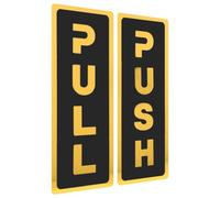 Hemobllo 2 Piezas Letreros Acrílicos para Puertas Push-pull en Negro Brillo Vibrante y Durabilidad para Hogares y Restaurantes