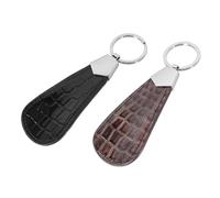 Hemobllo 2 piezas Llavero Calzador de Zapatos de PU Multifunción Mini y Portátil para Viaje Diseño Duradero con Cuero y Inoxidable Práctico y Ligero para Facilitar Calzado