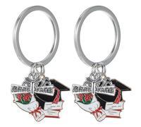 Hemobllo 2 Piezas Llavero de Graduación Diseño Único de Aleación en Forma de Gorra y Libro, Accesorio Decorativo para Organizar Llaves, Obsequio Adecuado para Graduados 2026 y Mochilas