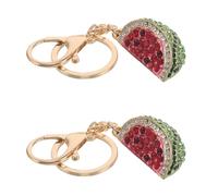 Hemobllo 2 Piezas Llavero de Sandía con Piedras Decorativas, Accesorio Lindo y Resistente al Desvanecimiento, Colgante para Decorar Mochilas y Viajes, Material Metal y Rojo