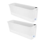 Hemobllo 2 Piezas Macetas de Plástico Rectangular Autorriego Jardineras Ultradelgadas para Ventanas Diseño Resistente para Balcón y Patio de Unidades para Espacios Pequeños y Cultivo Urbano