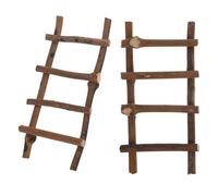 Hemobllo 2 Piezas Mini Escalera de Ratán Color Café Ligera y Versátil para Decoración de Casas de Muñecas y Manualidades en Escenarios de Cuentos de Hadas