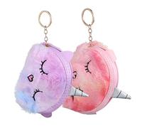 Hemobllo 2 Piezas Monedero de Peluche Unicornio para Niñas Diseño y Pequeño con Metálica y Función para Monedas y Comunión