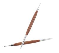 Hemobllo 2 Piezas Nail Art Sculpture Pen con Mango de Sándalo Resistente Puntas de Silicona Doble para Dibujo y Embossing Herramientas DIY para Uñas Salón y Doméstico