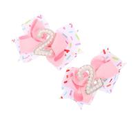 Hemobllo 2 Piezas Pinzas para Cabello con Lazo para Niñas y Bebés de Clips con Diseño de Número Fiestas de Cumpleaños y Showers Accesorios de Pelo Adorables para Niñas y Adolescentes