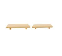 Hemobllo 2 Piezas Plato para Servir Comida de Madera Estilo Japonés | Color Caqui, Acabado Liso y Cómodo, Aspecto Elegante y Sencillo, para Cenas Familiares y Catering
