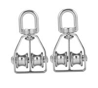 Hemobllo 2 piezas Polea Doble de Acero Inoxidable para Cuerda Resistente y Ligera Sistema de Elevación Ágil con Montaje Rápido para Cargas Pesadas y Uso Industrial de Unidades