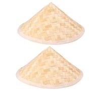Hemobllo 2 piezas Sombreros de Bambú para Estilo Vietnamita y Transpirables Protección Solar para Jardín y Actividades al Aire Grande