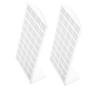 Hemobllo 2 piezas Soporte para Pendientes con Orificios para Exhibición de Joyas Organizador Compacto y Antienredos para y Almacenamiento para Mostradores y Tiendas Color Blanco Plástico
