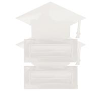 Hemobllo 2 Piezas Tarjetas en Blanco con Forma de Birrete de Graduación para Diy, Material Plástico y Mdf, Soporte para Bálsamo Labial y Tarjetas de Felicitación para Graduación