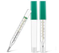 Hemobllo 2 Piezas Termómetro Corporal de Vidrio para Adultos, Medición Rápida y Precisa, Material de Galio y Estaño, Uso en Hogar y Clínica, Color Blanco, Paquete