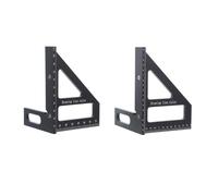 Hemobllo 2 Piezas Triángulo de Carpintero, Regla Triangular de Aleación de Aluminio, Negro, Escalas Imperial y Métrica, Ligera, para Fabricación de Muebles y Reforma del Hogar, Carpintero