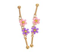 Hemobllo 2 Piezas Uñas de la oreja del viento pastoral piercing con pesas pendientes de botón pendientes con barra joyería piercing de concha pendientes para niñas Aleación de zinc