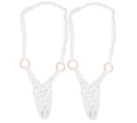 Hemobllo 2 Piezas Wine Bottle Hanger Cotton Rope Macrame Wall Storage Basket Hanging Mesh Bag Kitchen Decor Organizer