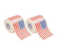 Hemobllo 2 Rollos Rollo de Papel Higiénico Bandera Estadounidense, Seguro y Amigable Piel, Hecho de Pulpa de Madera, Diseño Creativo y Estético para Baño