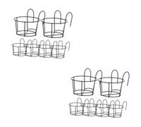 Hemobllo 2 Series Soporte Colgante para Flores Jardineras Fijas con Soporte para Colgar con Ganchos Alféizar De Ventana Barandilla Redonda para Colgar Jardineras 6 Piezas x 2