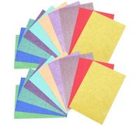 Hemobllo 20 Hojas Papel de Espuma Brillantina A4 Eva, 2 Bolsas de 20 Hojas, No Adhesivo, Decorativo, Fácil de Cortar, para Manualidades, Tarjetas y Aula
