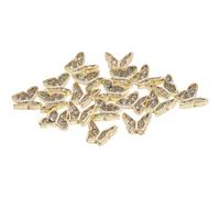 Hemobllo 20 Piezas Adornos de Uñas Decoraciones de Manicura Mariposa 3d Dorado de Aleación de Aluminio y Piedras Brillantes, Fáciles de Aplicar y Ligeros, para Vacaciones de Verano y