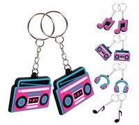 Hemobllo 20 piezas Llaveros Musicales Decorativos con Colgantes de Notas y Micrófono para Favores de Fiesta Temática Musical Accesorios Vintage para Cotillones y Eventos Musicales
