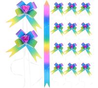 Hemobllo 200 Lazos para Envolver Regalos Cinta, Tiradores de Lazos Degradados Arcoíris en Colores Oscuros, Decoraciones para Bodas, Fiestas y Manualidades, Suministro para Embalaje