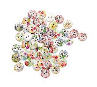 Hemobllo 200 piezas Botones de Madera Redondos Botones Ecológicos con Diseño Floral para Manualidades Costura y Scrapbooking Accesorios DIY