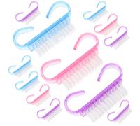 Hemobllo 21 piezas Cepillos para Uñas Forma de Cuerno de Vaca Accesorios para Manicura Limpieza de Polvo Kit de Cuidado de Arte de Uñas Colores Surtidos Rosa Púrpura y Azul Limpieza Eficaz