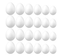 Hemobllo 24 Huevos de Pascua DIY de Espuma White para Manualidades, 6 Tamaños Diferentes, Ideales para Actividades Artísticas y Decoración de Pascua