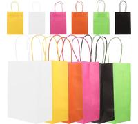 Hemobllo 24 piezas Bolsas Coloridas Asas para Fiestas Bodas y Cumpleaños Paquete de de Kraft Durable para Celebraciones Especiales