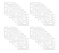 Hemobllo 24 Piezas Plantillas Geométricas para Dibujo Técnico, Plantilla de Formas, Pet Blanco, Conjunto de 6 Formas, Ligero y Fácil de Guardar, para Estudiantes y Escolares