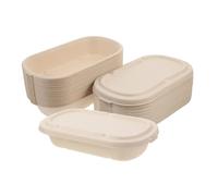 Hemobllo 25 juegos Pulp Meal Prep Containers Single Compartment With Paper Lid Food Packing Boxes For Salads Sushi Takeout Meal Boxes
