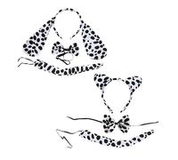 Hemobllo 2juegos Conjunto Diademas Orejas Animal Dálmata para Niño Niña Fiesta Cosplay Carnaval Disfraces Temáticos Suaves y Duraderas