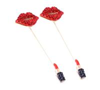 Hemobllo 2piezas Broche de Gota de Aceite para Ropa de Mujer Gemas de Imitación Broche para Traje para Solapa Color Rojo