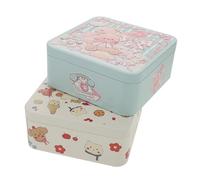 Hemobllo 2piezas Cajas De Obsequio De Hojalata Con Relieve y Tapa Recipientes Para Galletas Para Hornear Fiestas y Eventos Especiales Unidades