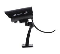 Hemobllo 2piezas Cámara Falsa De Imitación De Alta Simulación para CCTV Resistente Al Agua Uso Interior y Exterior Luz Led Intermitente Montaje Fácil y Rápido Sin Batería Color Negro