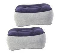 Hemobllo 2piezas Cojines Inflables para Piernas Reposapiés Portátiles De Viaje Ajustables Textura Aterciopelada para Coche Oficina o Avión