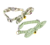 Hemobllo 2piezas Collar para Mascotas con Orejas de Conejo Collar Floral para Perro Pequeño y Gato Ajustable y Removable para Jugar y Pasear