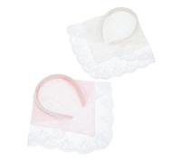 Hemobllo 2piezas Diademas Triangulares Pañuelo de Encaje Accesorios Vintage para Peinados Bandana Antideslizante para Decoración de Cabello